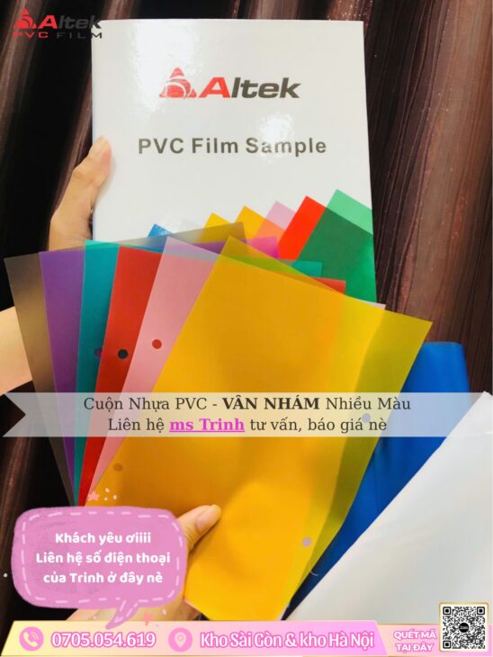 Mua bán màng nhựa pvc tại xưởng, vân nhám nhiều màu