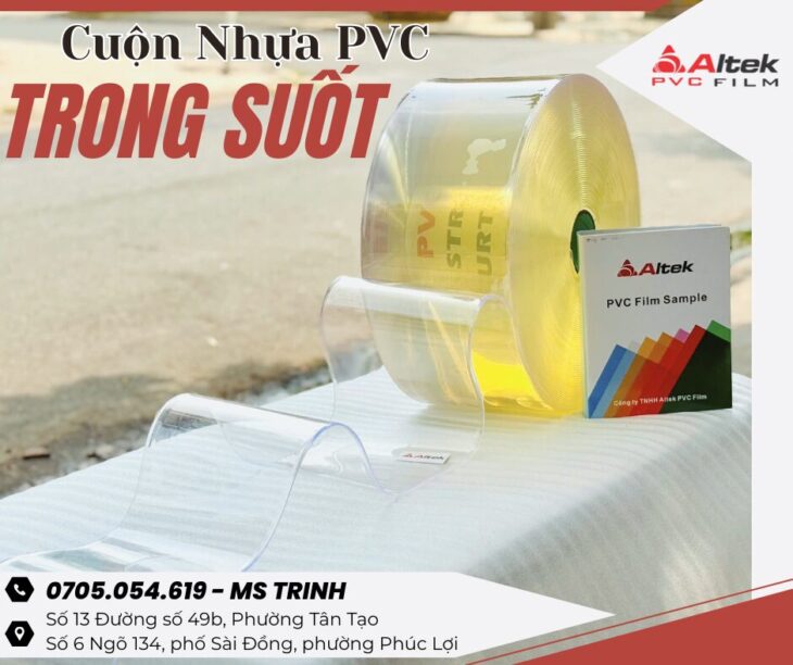 Cuộn nhựa pvc trong dẻo khổ nhỏ, nhận đặt hàng theo yêu cầu