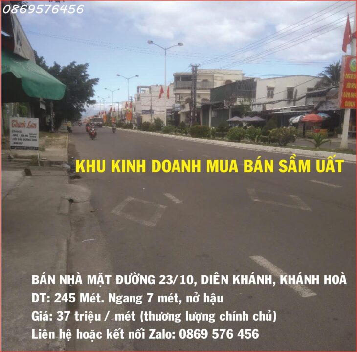 BÁN CĂN NHÀ MẶT TIỀN ĐƯỜNG 23/10, NHA TRANG