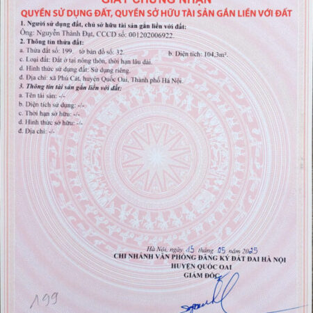 Đất nền Láng Hòa Lạc giá 2.5 tỷ diện tích 100m2 gần khu đô thị VinGroup – Nguyễn Hùng BĐS –