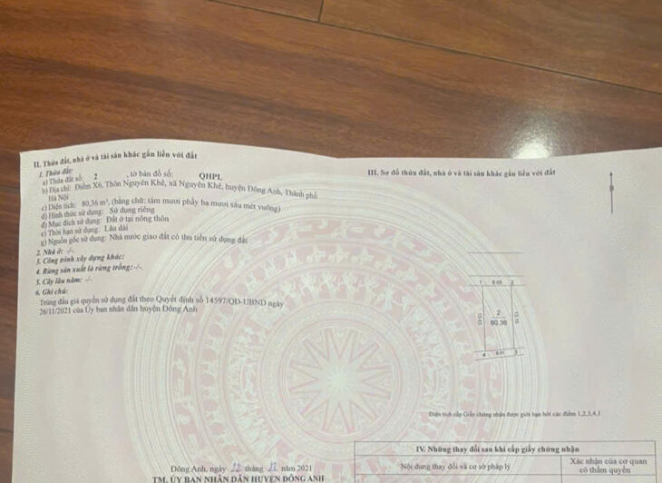 ✅️ ĐẤT ĐẤU GIÁ X6 NGUYÊN KHÊ – CẠNH QL3 – CẠNH SÔNG ĐÀO – 80M – 2 THOÁNG