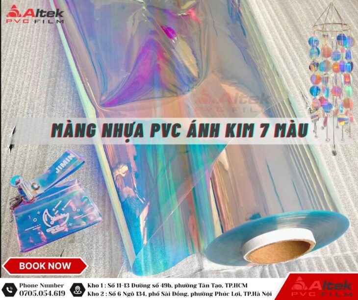 Nhà phân phối nhựa pvc lớn tại miền nam, ánh kim 7 màu