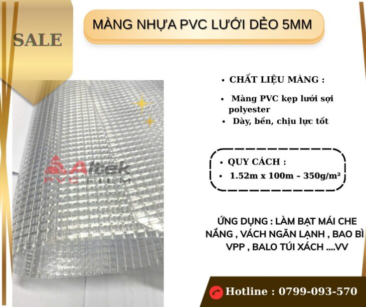 Lưới 5mm – Màng nhựa pvc dẻo – mái che nắng mưa tại Bắc Ninh