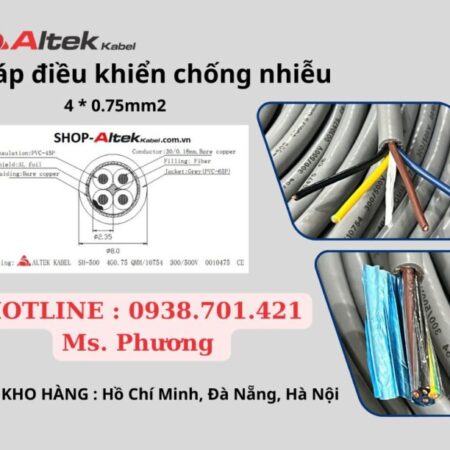 Cáp điều khiển có lưới chống nhiễu Altek Kabel 4G 0.75QMM