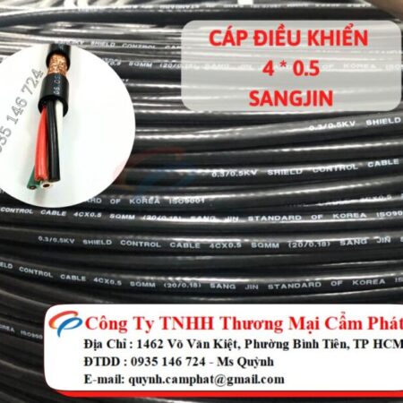 Cáp điều khiển 4 lõi Sangjin 4 x 0.5 chống nhiễu HCM Cáp điều khiển 4 lõi Sangjin 4 x 0.5 chống nhiễu HCM