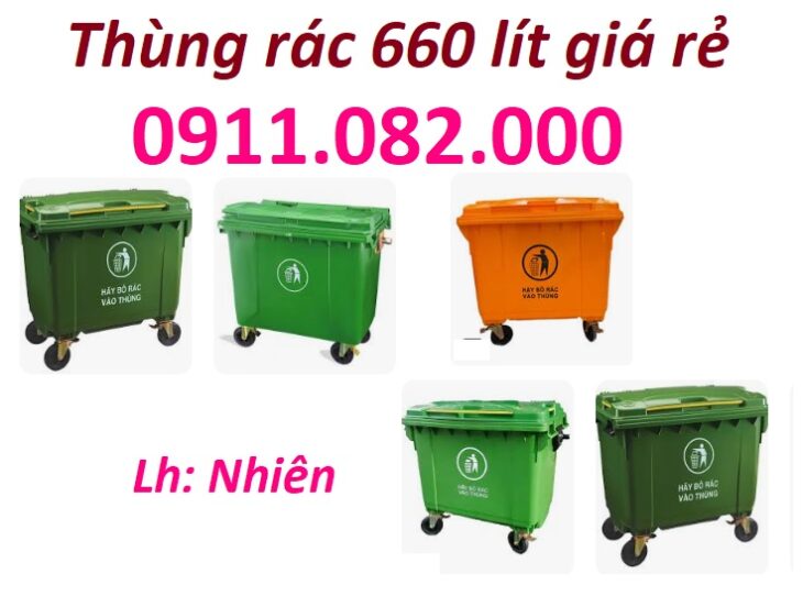 Thùng rác 120 lít, 240 lít màu xanh, cam, vàng giá rẻ tại an giang- thùng đựng rác- lh 0911082000