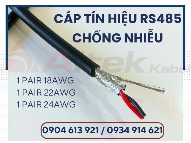 Cáp tín hiệu RS485 vặn xoắn chống nhiễu 1 pair 18AWG Altek Kabel