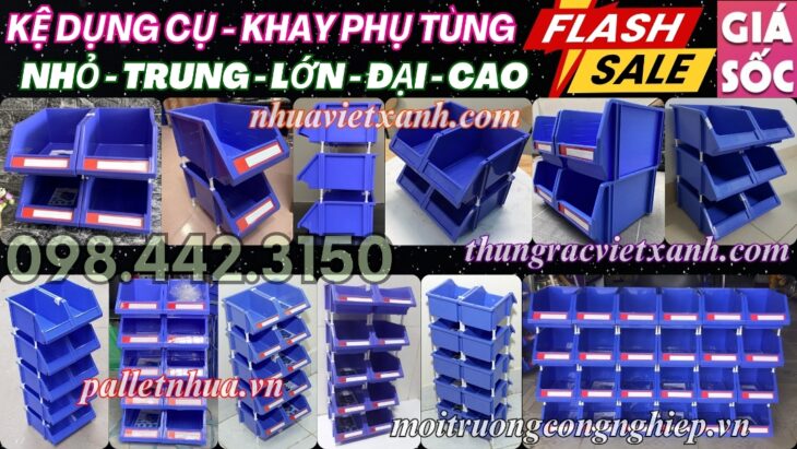 Kệ dụng cụ – khay phụ tùng – khay nhựa xếp tầng