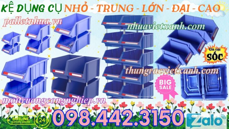 Kệ dụng cụ – khay phụ tùng – khay nhựa xếp tầng