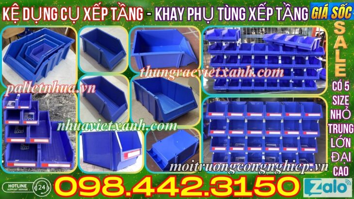 Kệ dụng cụ – khay phụ tùng – khay nhựa xếp tầng