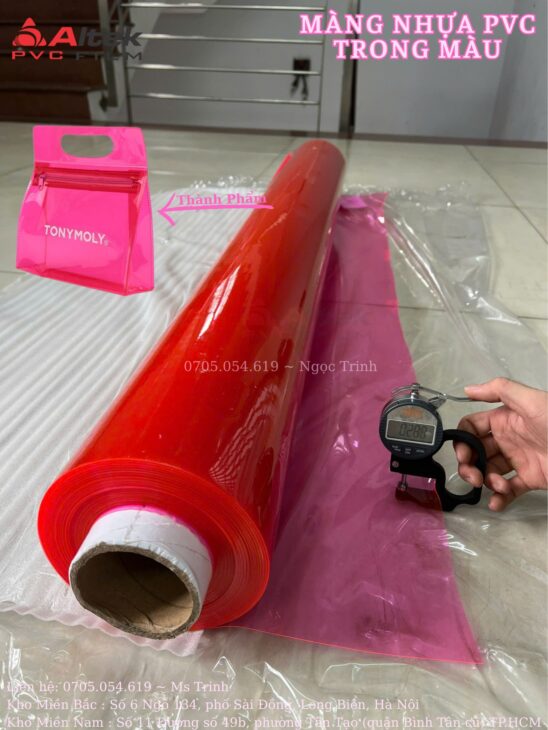 Báo giá màng nhựa pvc đủ màu, màng trong màu pvc