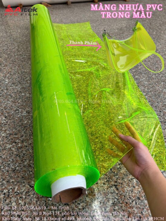 Báo giá màng nhựa pvc đủ màu, màng trong màu pvc