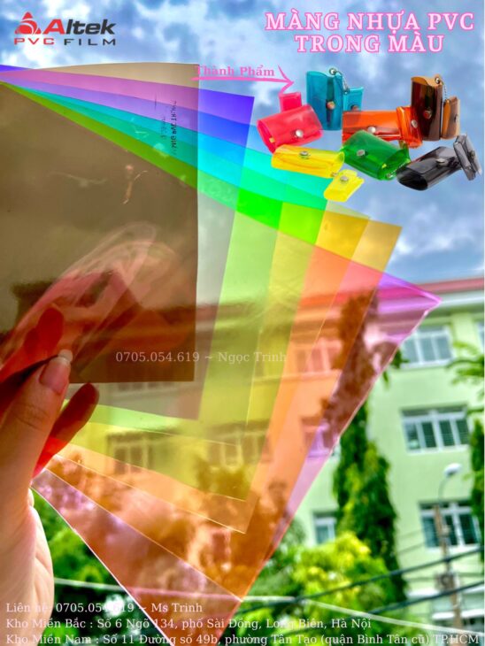 Báo giá màng nhựa pvc đủ màu, màng trong màu pvc