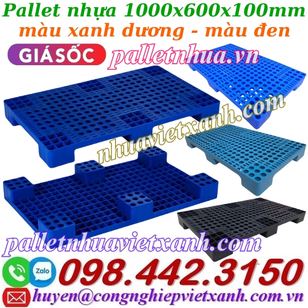 Pallet nhựa lót sàn 1000x600x100mm