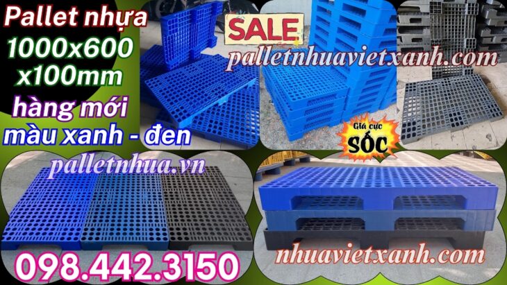 Pallet nhựa lót sàn 1000x600x100mm