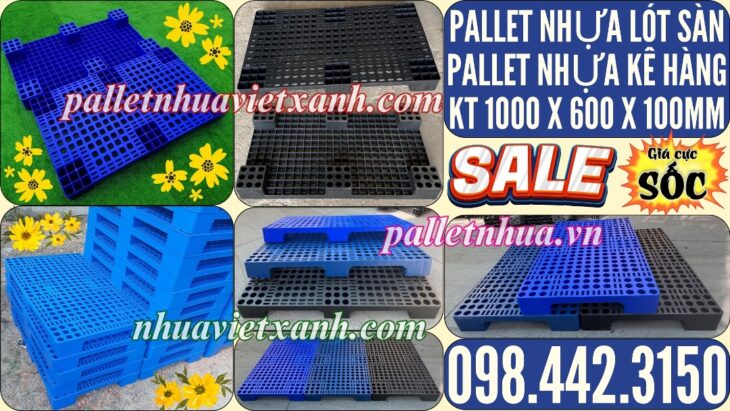 Pallet nhựa lót sàn 1000x600x100mm