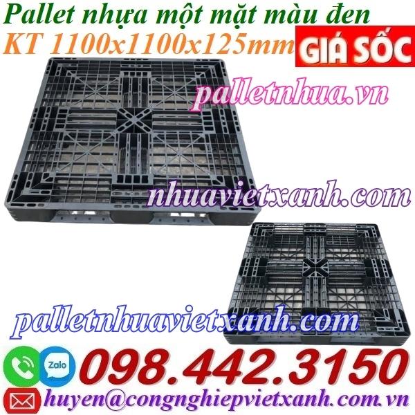 Pallet nhựa 1100x1000x125mm màu đen hàng mới