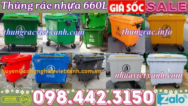 Thùng rác 660 lít – Giải pháp tối ưu cho việc thu gom và quản lý rác thải quy mô lớn