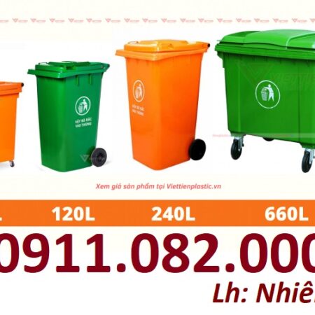 Cung cấp thùng rác phân loại, thùng rác chất lượng , thùng rác 120l 240l giá rẻ- lh 0911082000