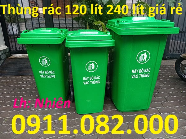 Giá sỉ thùng rác nhựa chất lượng ưu đãi- Thùng rác 120L 240L 660L giá rẻ- lh 0911082000