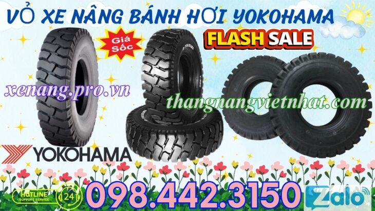 Vỏ xe nâng lốp hơi YOKOHAMA