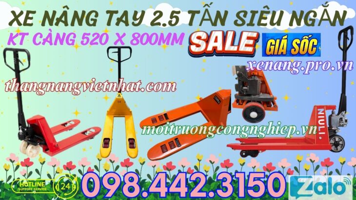 Xe nâng tay thấp càng siêu ngắn 800mm SD25 – NIULI