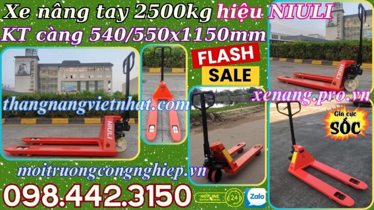 Xe nâng tay thấp 2.5 tấn càng hẹp AC25S – NIULI
