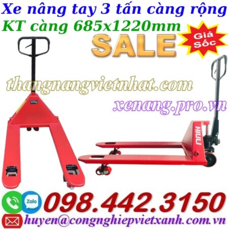 Xe nâng tay thấp 3 tấn càng rộng AC30M – NIULI