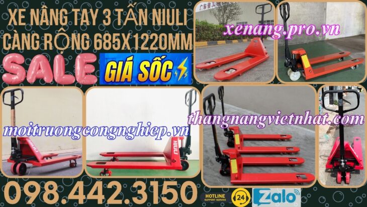Xe nâng tay thấp 3 tấn càng rộng AC30M – NIULI