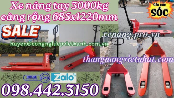 Xe nâng tay thấp 3 tấn càng rộng AC30M – NIULI