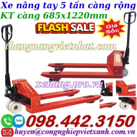 Xe nâng tay thấp 5 tấn càng rộng AC50M – NIULI