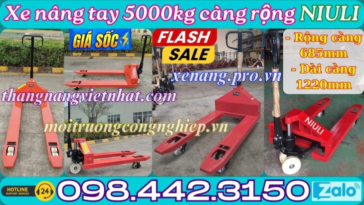 Xe nâng tay thấp 5 tấn càng rộng AC50M – NIULI
