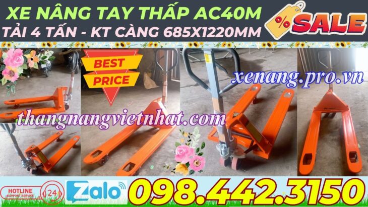 Xe nâng tay 4 tấn càng rộng AC40M – NIULI