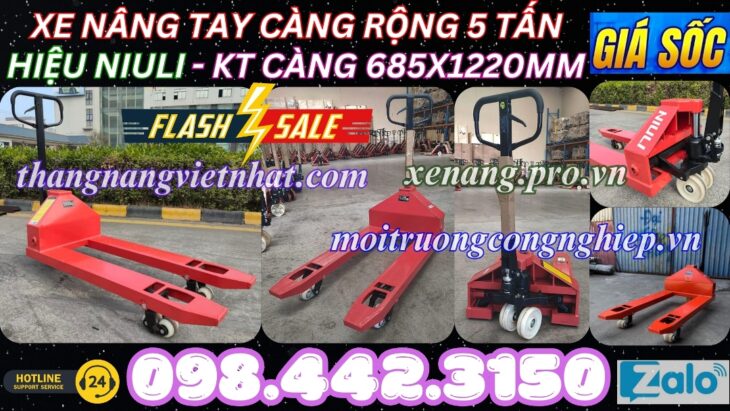 Xe nâng tay thấp 5 tấn càng rộng AC50M – NIULI