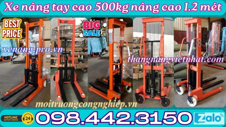 Xe nâng tay cao 1.2 mét tải trọng nâng 500kg