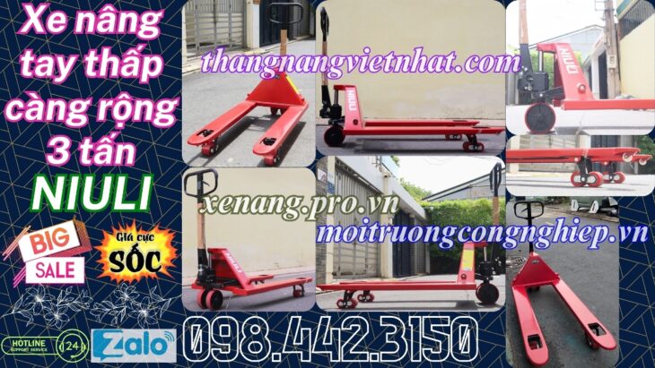 Xe nâng tay thấp 3 tấn càng rộng AC30M – NIULI