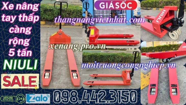 Xe nâng tay thấp 5 tấn càng rộng AC50M – NIULI