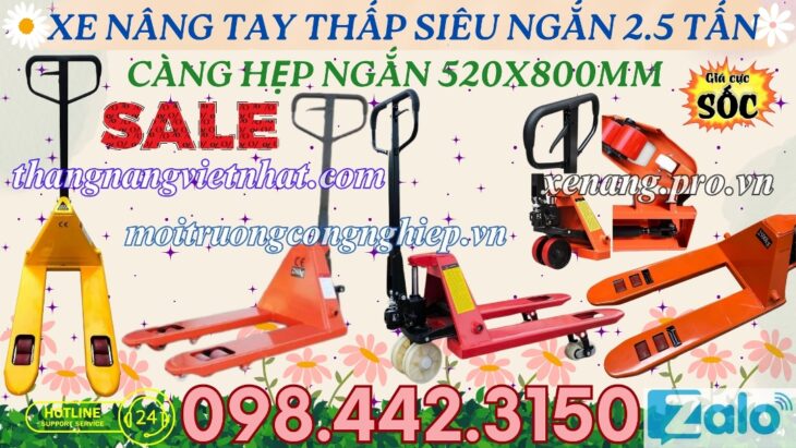 Xe nâng tay thấp càng siêu ngắn 800mm SD25 – NIULI