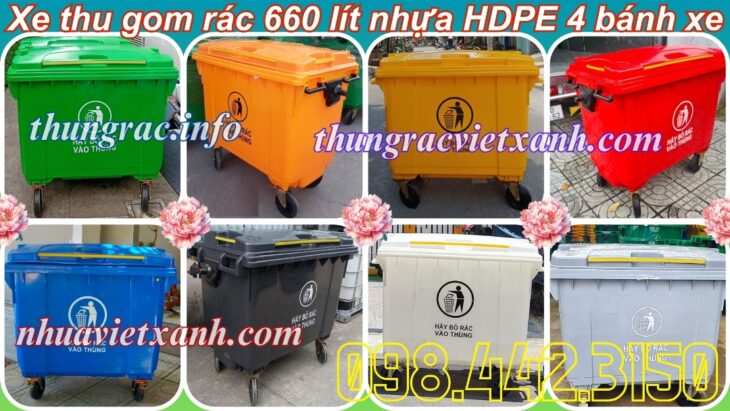 Thùng rác 660 lít – Giải pháp tối ưu cho việc thu gom và quản lý rác thải quy mô lớn