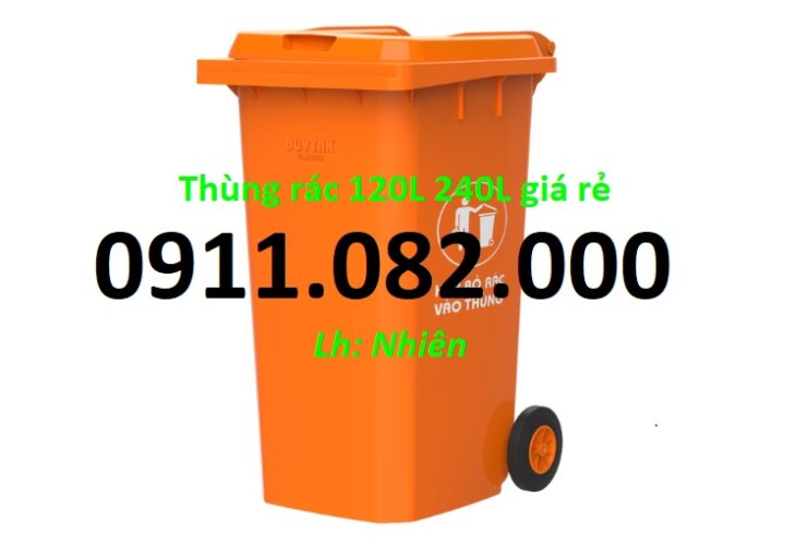 Cung cấp thùng rác rẻ uy tín nhất tại vĩnh long- thùng rác 120l 240l 660l dày chất lượng- lh 091108
