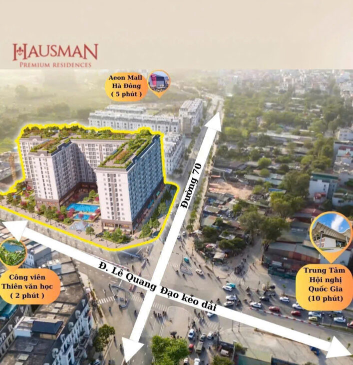 Căn ngoại giao tầng đẹp tại Hausman Premium Residences Đại Mỗ