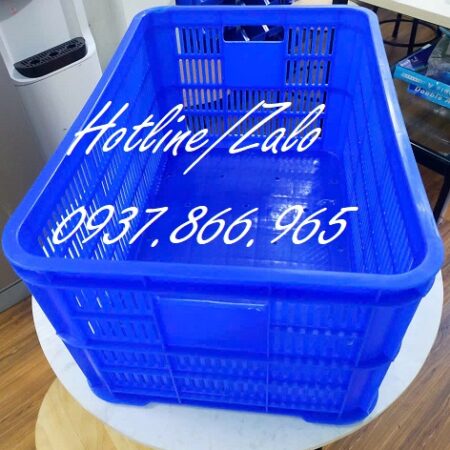 Sọt nhựa Kt 61*42*31cm đáy đặc, sóng nhựa hở dùng dùng trong nhà máy, phân phối sọt như