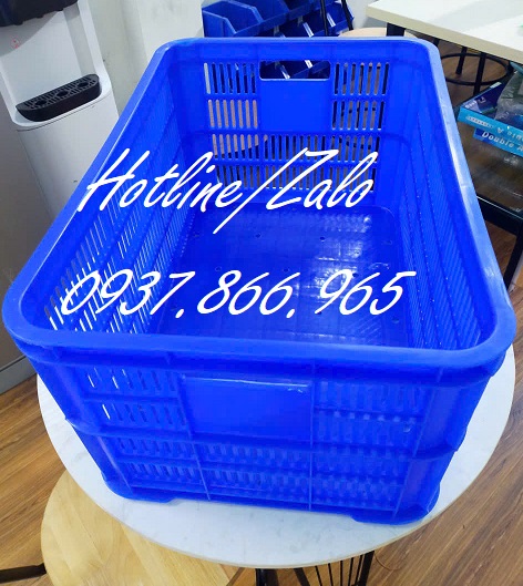 Sọt nhựa Kt 61*42*31cm đáy đặc, sóng nhựa hở dùng dùng trong nhà máy, phân phối sọt như