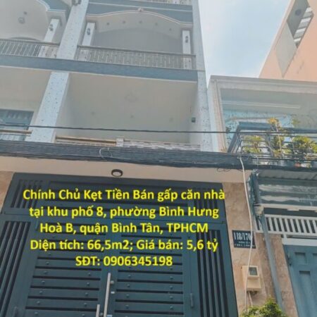 HOT HOT Nhà Đẹp- Giá tốt Chính Chủ Kẹt Tiền Bán gấp căn nhà tại quận Bình Tân, TPHCM
