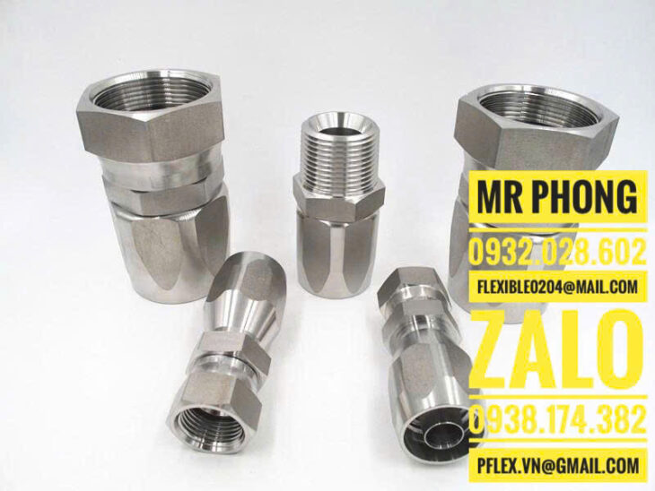 Đầu nối ren thủy lực -Cách đọc thông số ống thủy lực -Đầu CÔN ống thủy lực