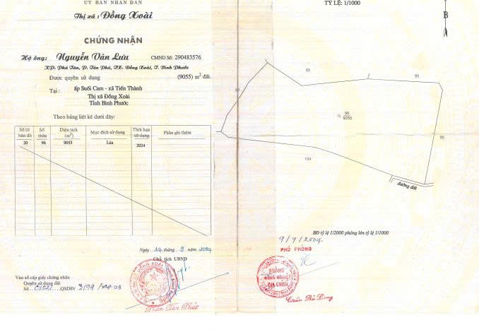 BÁN ĐẤT CÓ AO CÁ – 9055m² – MẶT TIỀN 18m – SUỐI CAM, ĐỒNG XOÀI – ĐỒNG NAI- GIÁ 20 TỶ