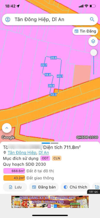 BÁN NHÀ MẶT TIỀN DDT743 DIỆN TÍCH 712M2 GIÁ 20.9 TỶ TRUNG TÂM DĨ AN TP HCM