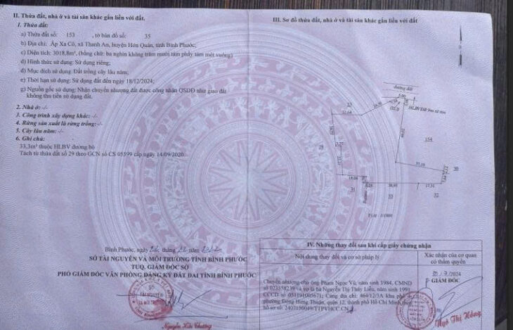 BÁN ĐẤT CÓ NHÀ CẤP 4 – 3018,8m² – CHÍNH CHỦ – QUẢNG HỚN – BÌNH PHƯỚC