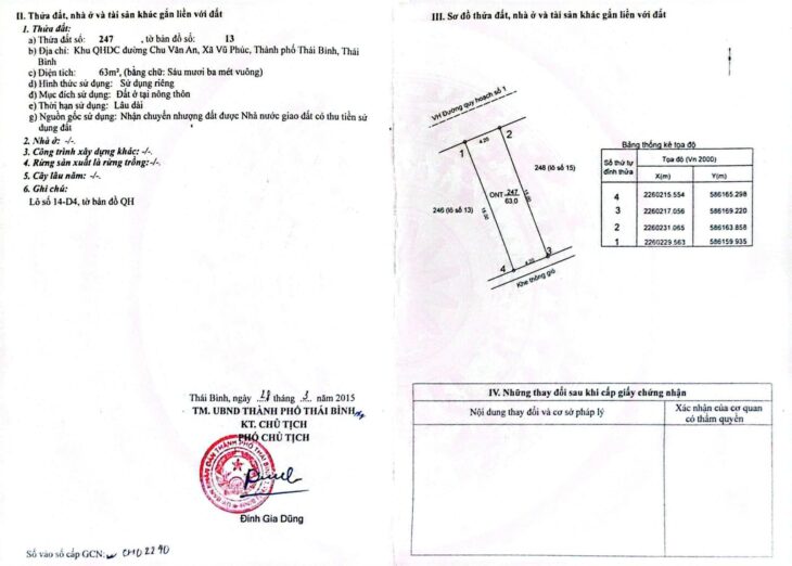 ĐẤT ĐẸP– GIÁ TỐT– CHÍNH CHỦ BÁN TẠI Khu QHDC đường Chu Văn An, Vũ Phúc, TP Thái Bình, Thái Bình