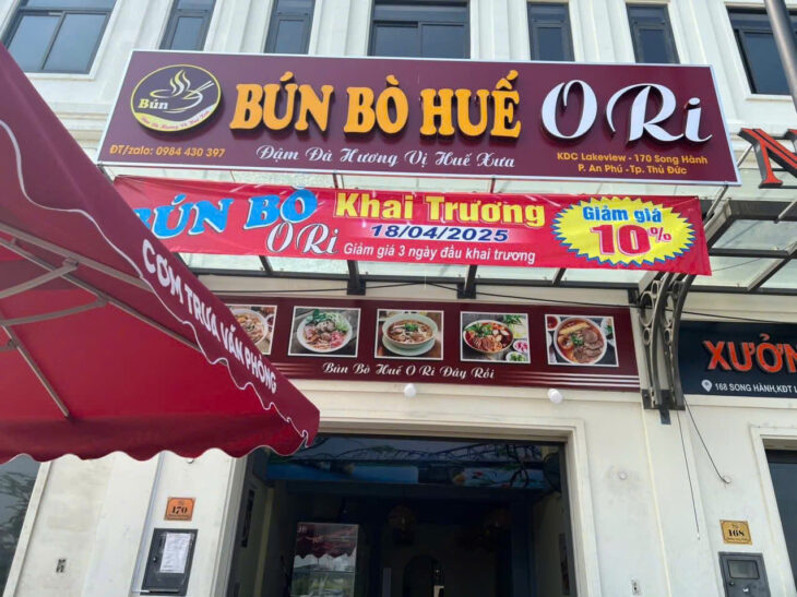 Quận 2 , Sang Gấp Quán Bún Bò , MB thuê rẻ 26 tr / tháng, MT Đường KDC Lakeview MT số 170 Song Hành